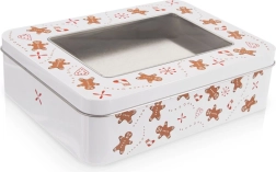 Boîte métallique à biscuits avec fenêtre Pierníček 18 × 14,5 × 5 cm