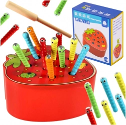 Jeu moteur magnétique pour enfants – attrape la chenille – Fraise