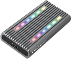 Boîtier externe pour SSD M.2 avec USB‑C, LED RGB et capacité jusqu’à 4 To