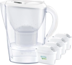 Carafe filtrante BRITA Marella XL 3,5 l blanche + 4 filtres MAXTRA PRO Pure Performance