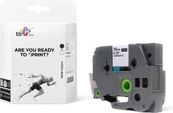 Ruban pour étiqueteuses BROTHER, impression noire sur fond blanc 18 mm x 8 m