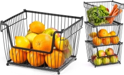 Panier métallique pour fruits et légumes, noir