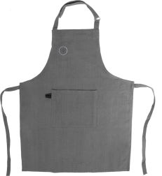 Tablier de cuisine en coton avec liens, gris