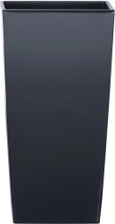 Pot de fleurs Urbi Square Matt avec insert 19,5 × 19,5 × 37,5 cm anthracite