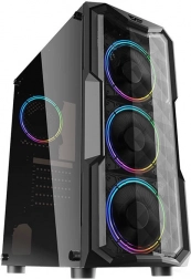boîtier PC Darkflash Aquarius Acrylic noir, midi tower avec verre trempé