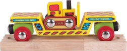 Bigjigs Rail wagon avec bulldozer et 2 rails