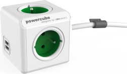 Rallonge multiprise PowerCube Extended USB 1,5 m vert
