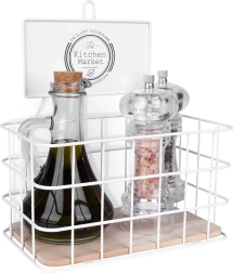 Étagère de cuisine en métal blanche 21 × 12,5 × 24 cm