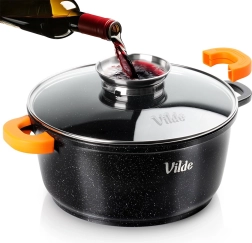 Casserole en granit avec couvercle en verre TERRUNA AROMA 24 cm, 4 l