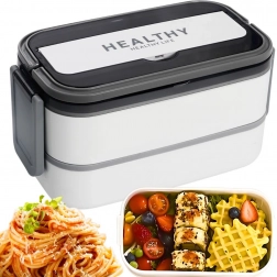 Bento box empilable avec séparateurs 1400 ml avec couverts
