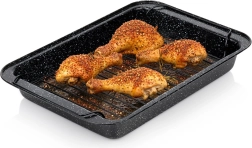 Rôtissoire avec grille, surface antiadhésive granit 37,5 × 25,5 × 5 cm