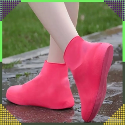 Surbottes en silicone imperméables S – couvre-chaussures antidérapants pour la pluie, roses