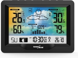 Station météo sans fil avec DCF, écran couleur et mesure de la température et de l’humidité GREENBLUE