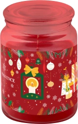 Bougie rouge mate en verre avec couvercle 510 g