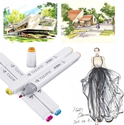 Feutres alcool double pointe TOUCHFIVE PRO, 80 pcs.