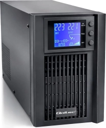 Onduleur UPS Qoltec 1 kVA 800 W à onde sinusoïdale pure, AVR et écran LCD