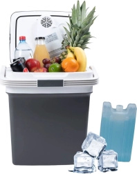 Glacière portable pour voiture avec chauffage, 29 L, graphite