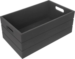 Caisse de rangement en bois 26 × 16 × 11 cm, noire