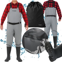 Cuissardes de pêche Trizand (waders) avec bottes intégrées, taille 41