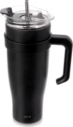 Mug isotherme en acier inoxydable avec anse 1,2 l noir ORION