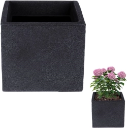 Jardinière carrée en plastique 20 × 17,5 cm, anthracite