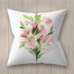 Housse décorative de coussin à fleurs – Motif