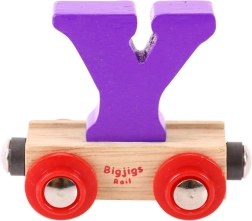 Wagon en bois avec la lettre Y BIGJIGS RAIL
