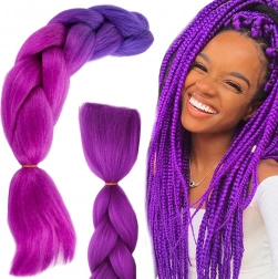 Cheveux synthétiques en ombre violet pour tressage