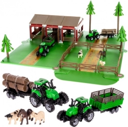 Ferme avec animaux et 2 tracteurs – grande construction de 102 pièces