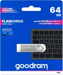 Clé USB UNO3 64 Go USB 3.2 Gen1 argentée
