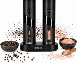 Kaden moulin électrique à sel et poivre – set de 2 pièces avec base de charge USB‑C