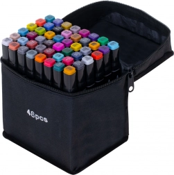 Marqueurs à alcool double pointe en étui avec support – 48