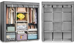 Armoire textile avec étagères et tringles MODERNHOME