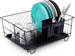 Égouttoir à vaisselle noir 40 × 33 × 17 cm