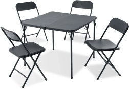 Ensemble de jardin pliant 5 pièces avec table en métal et 4 chaises