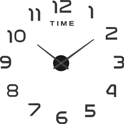 Horloge murale DIY 3D Ruhhy noire autocollante 60–130 cm silencieuse