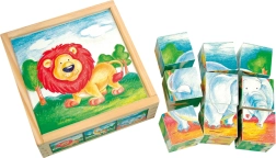 Bino cubes d’images en bois – animaux sauvages, 9 pièces