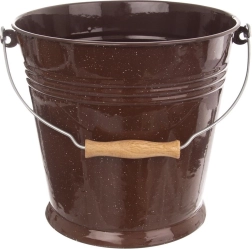 Seau alimentaire émaillé en acier inoxydable brun 10 l