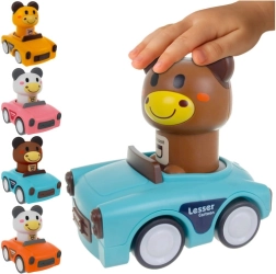 Ensemble sensoriel de petites voitures avec animaux 4 en 1 pour enfants dès 18 mois (18 m+)