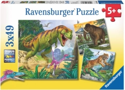 Puzzle dinosaures 3×49 pièces
