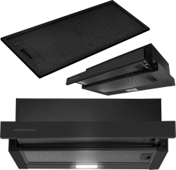 Hotte télescopique 50 cm noire BERDSEN