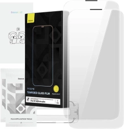 Verre trempé BASEUS Corning avec filtre anti-poussière pour iPhone 13/13 Pro/14