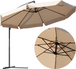 parasol de jardin solaro beige avec housse