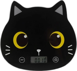 Balance de cuisine numérique chat, noire