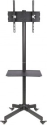 Support TV mobile avec étagère pour 23–55" (capacité 25 kg)