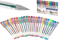 Stylos gel pailletés colorés – coffret de 25 pièces