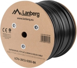 Lanberg câble réseau FTP Cat 6 gel extérieur 305 m, noir