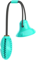Jouet pour chien interactif avec ventouse et distributeur de friandises, anneau dentaire – turquoise