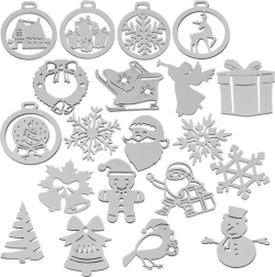 Décorations de Noël en bois RUHHY 20 pcs – blanches, incassables, 9 cm