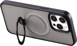 Coque de protection magnétique avec support pour iPhone 15 – noir graphite